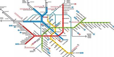 Plan de métro de milan
