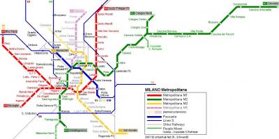 Plan du métro de Milan 2016
