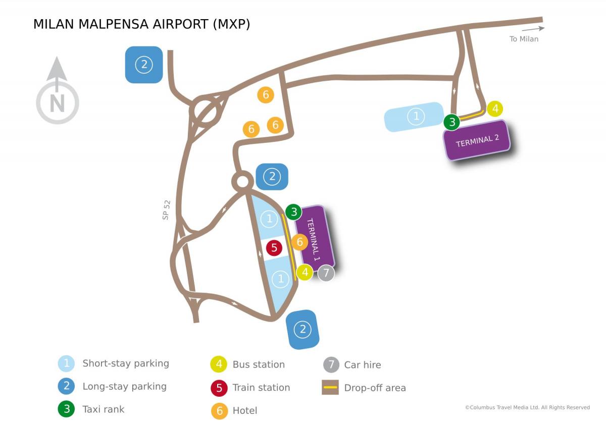 L'aéroport De Malpensa Terminal 1 Carte 
