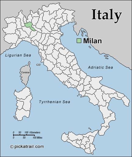 la carte de milan, la carte de l'europe