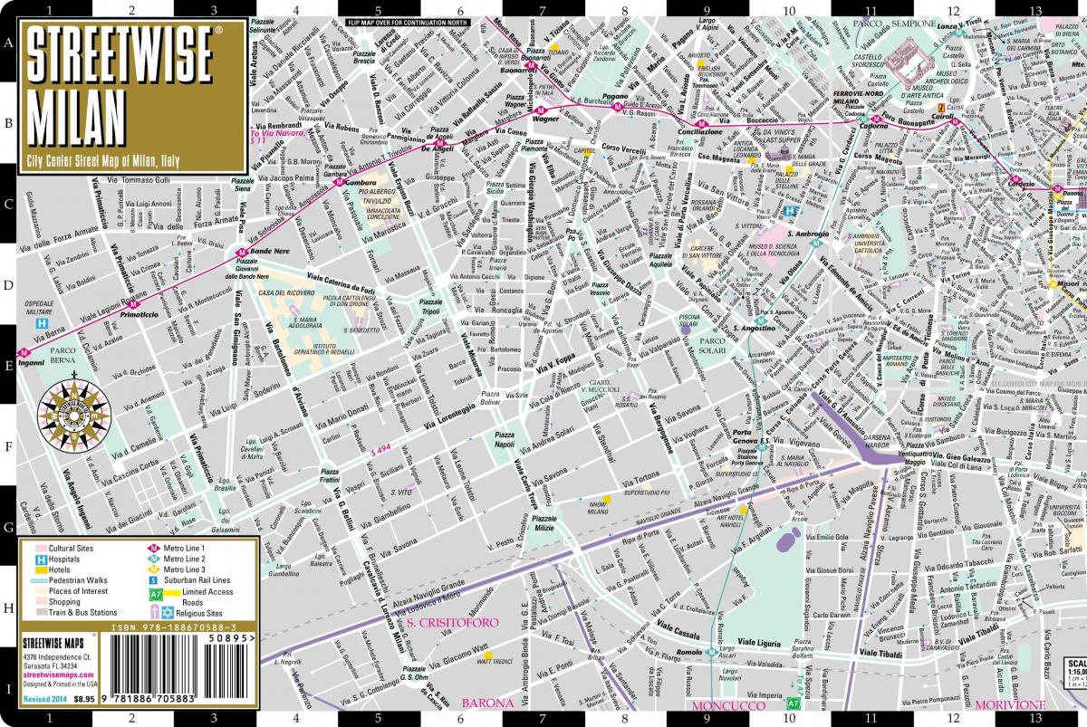 carte de rue de milan centre ville