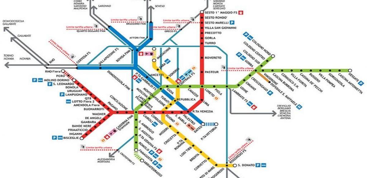 plan de métro de milan