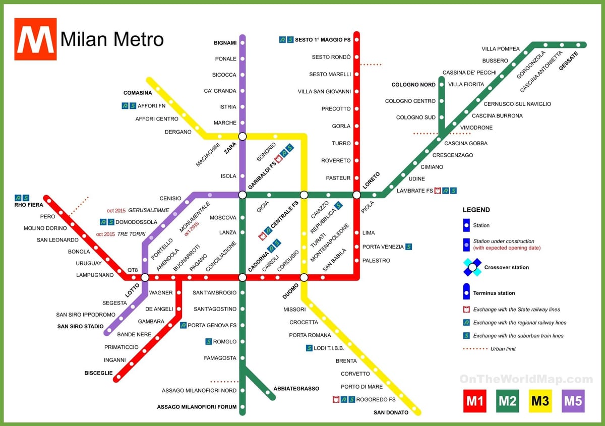 métro milano carte