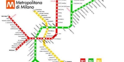 Carte du métro de milan