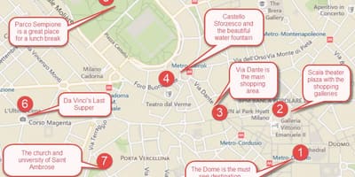 Carte de la dernière cène de milan