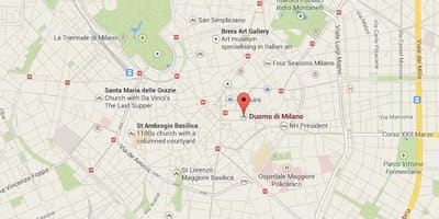Carte de la cathédrale de milan 