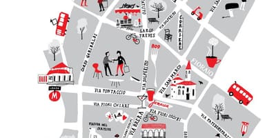 Carte du quartier de brera à milan