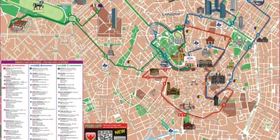 La carte de milan, l'itinéraire d'autobus