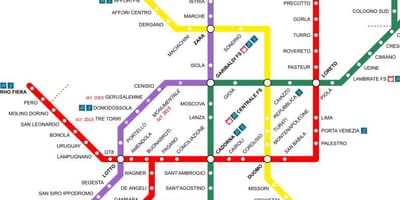 Milan, italie la gare de la carte