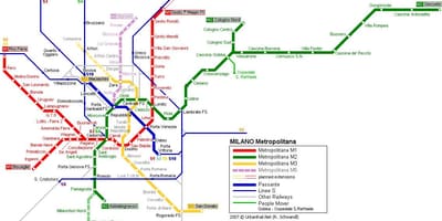 Plan du métro de Milan 2016